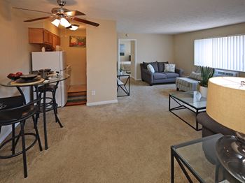 Ceiling fan in the dining area